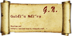 Gulás Nóra névjegykártya